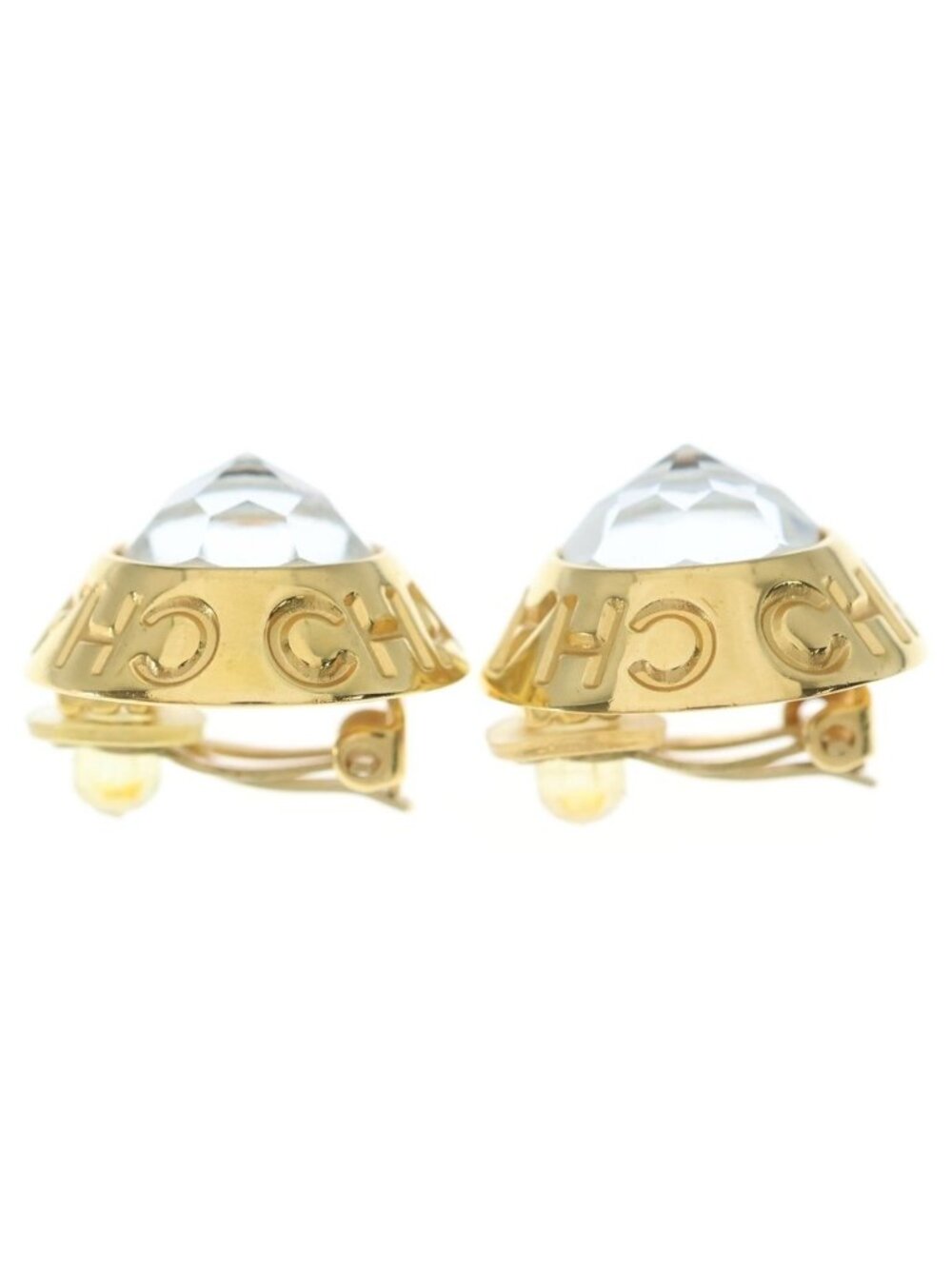 Chanel Rhinestone Earrings Gold Plated 97A - Picture 4 of 6